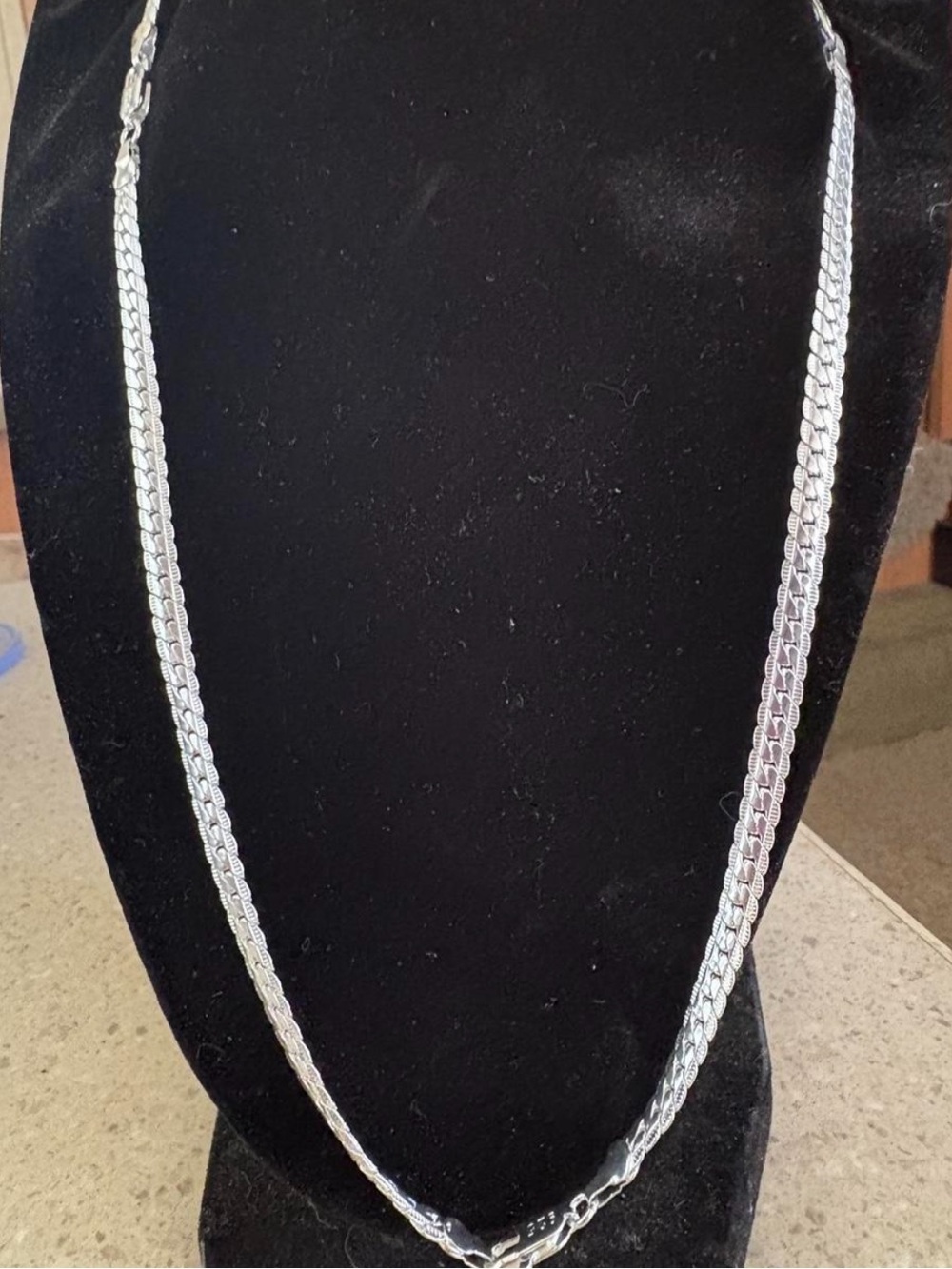 24’ solid sterling silver Cuban link necklace